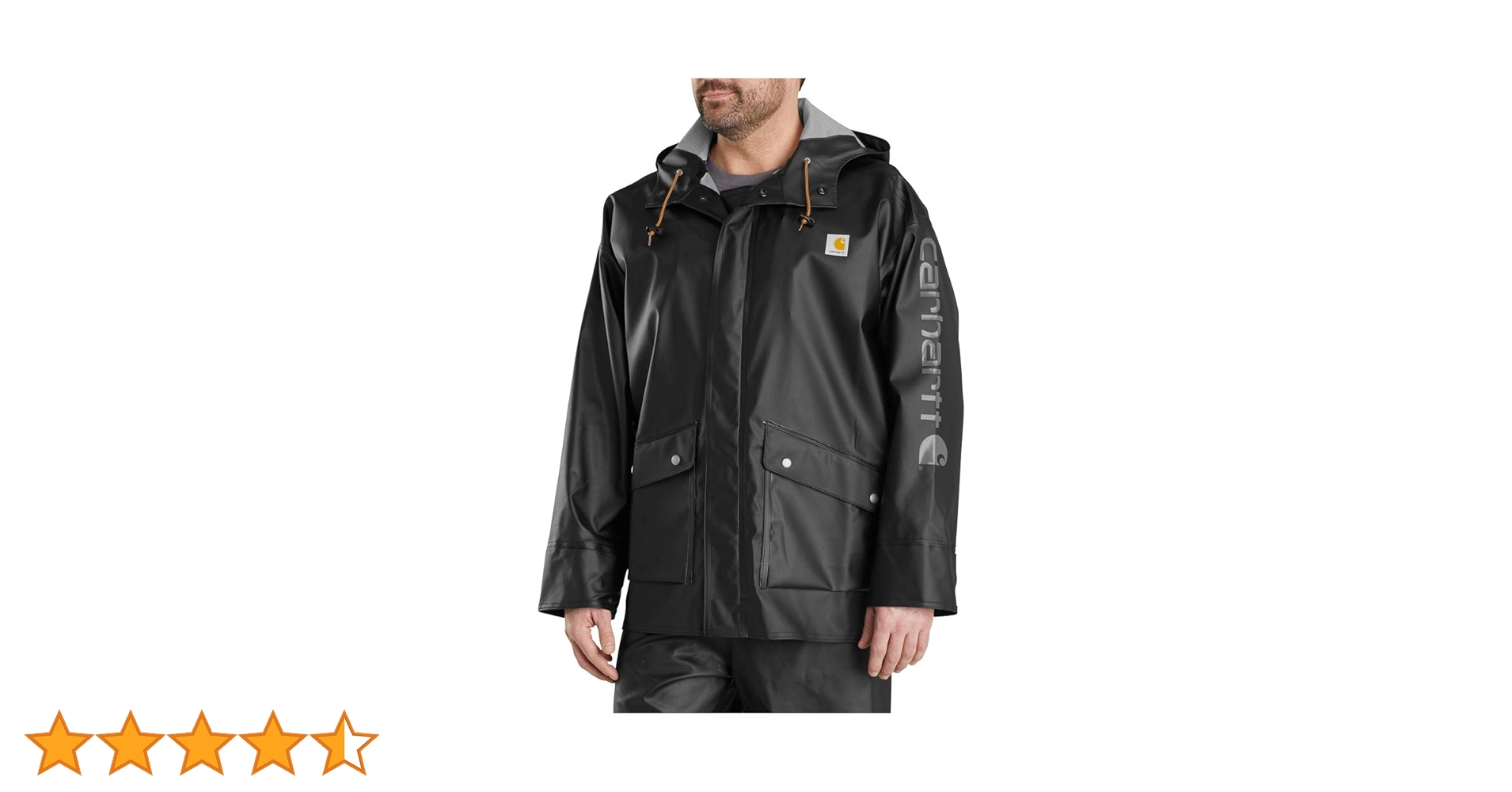 Carhartt メンズ ミッドウェイト 防水 レインストームコート L 黒 Carhartt メンズ ミッドウェイト 防水 レインストームコート L